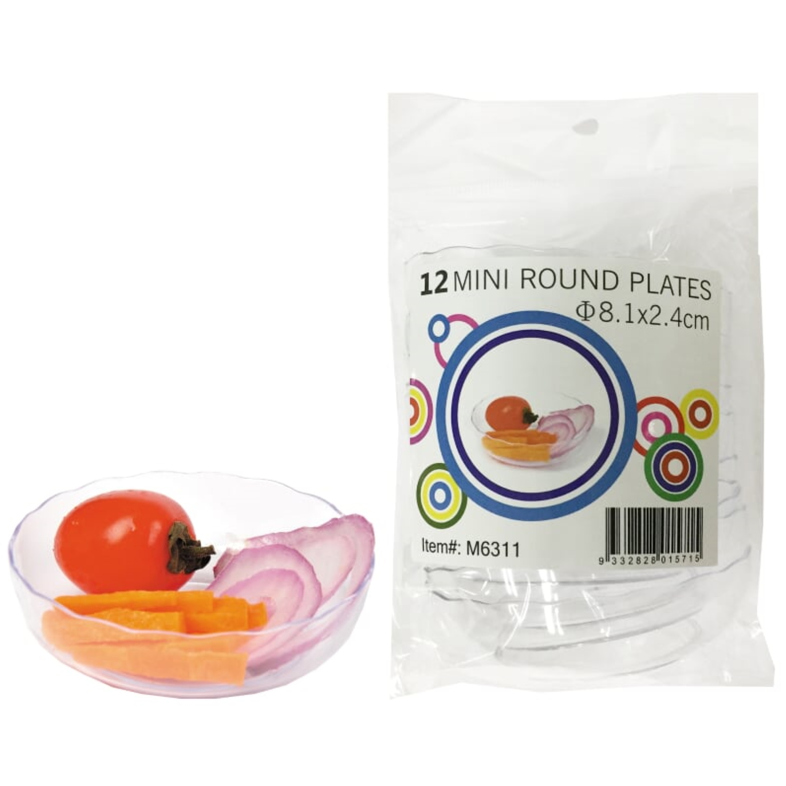Mini Plastic Scalloped Plates (Pack of 12)