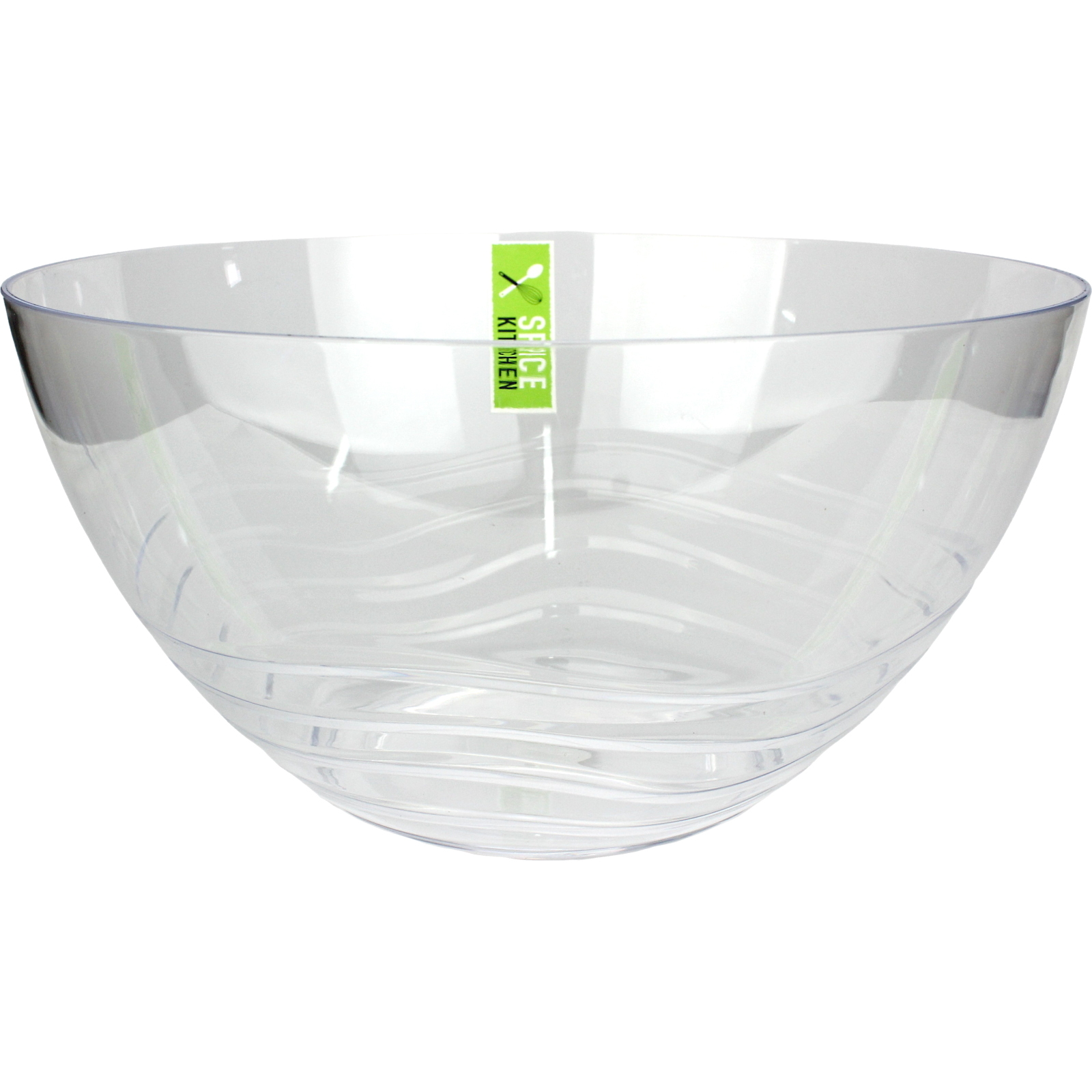 Clear Plastic Wave Serving Bowl 25cm
