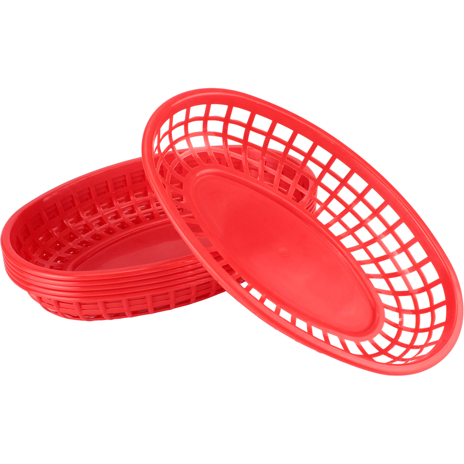 Red Oval Serving Baskets (Pack of 6) 