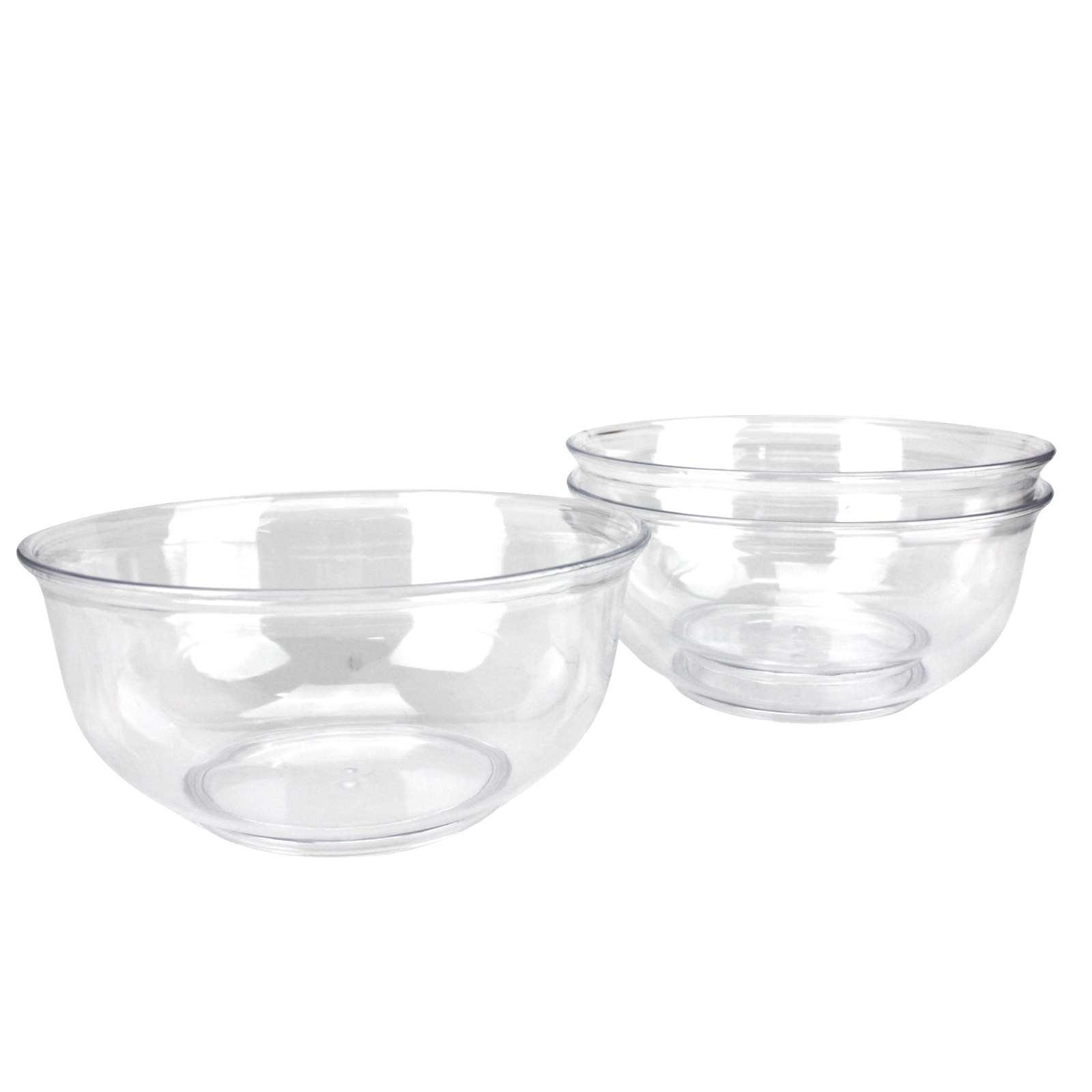 Clear Round Snack Bowls 15cm (Pack of 3)