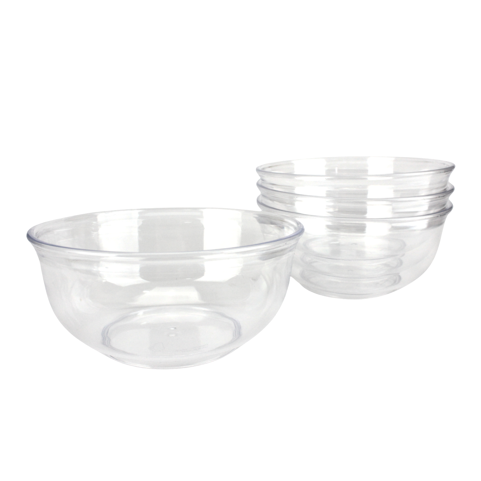 Clear Round Snack Bowls 12.5cm (Pack of 4) 