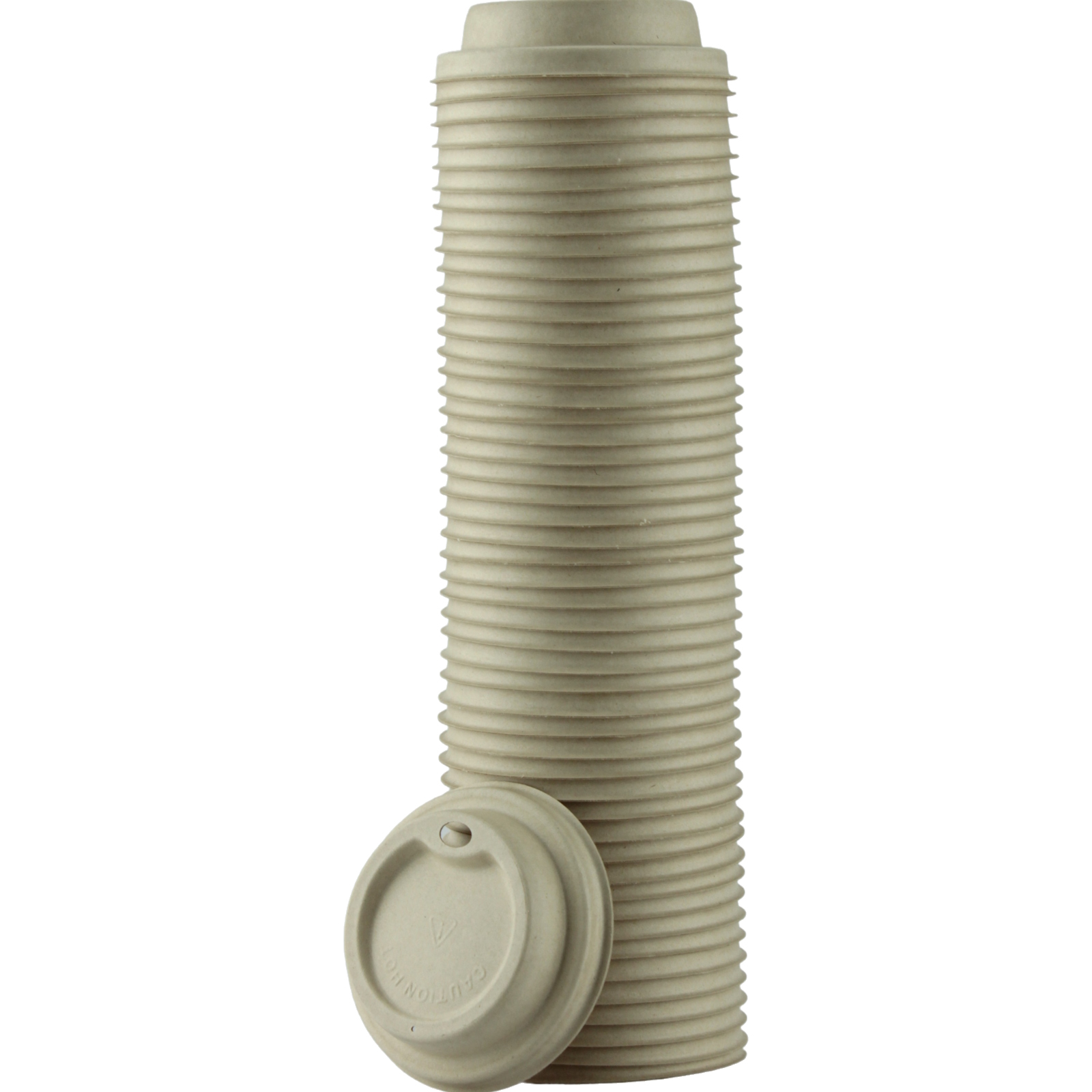Natural Sugar Cane Coffee Cup Lids 250ml (Pack of 50)