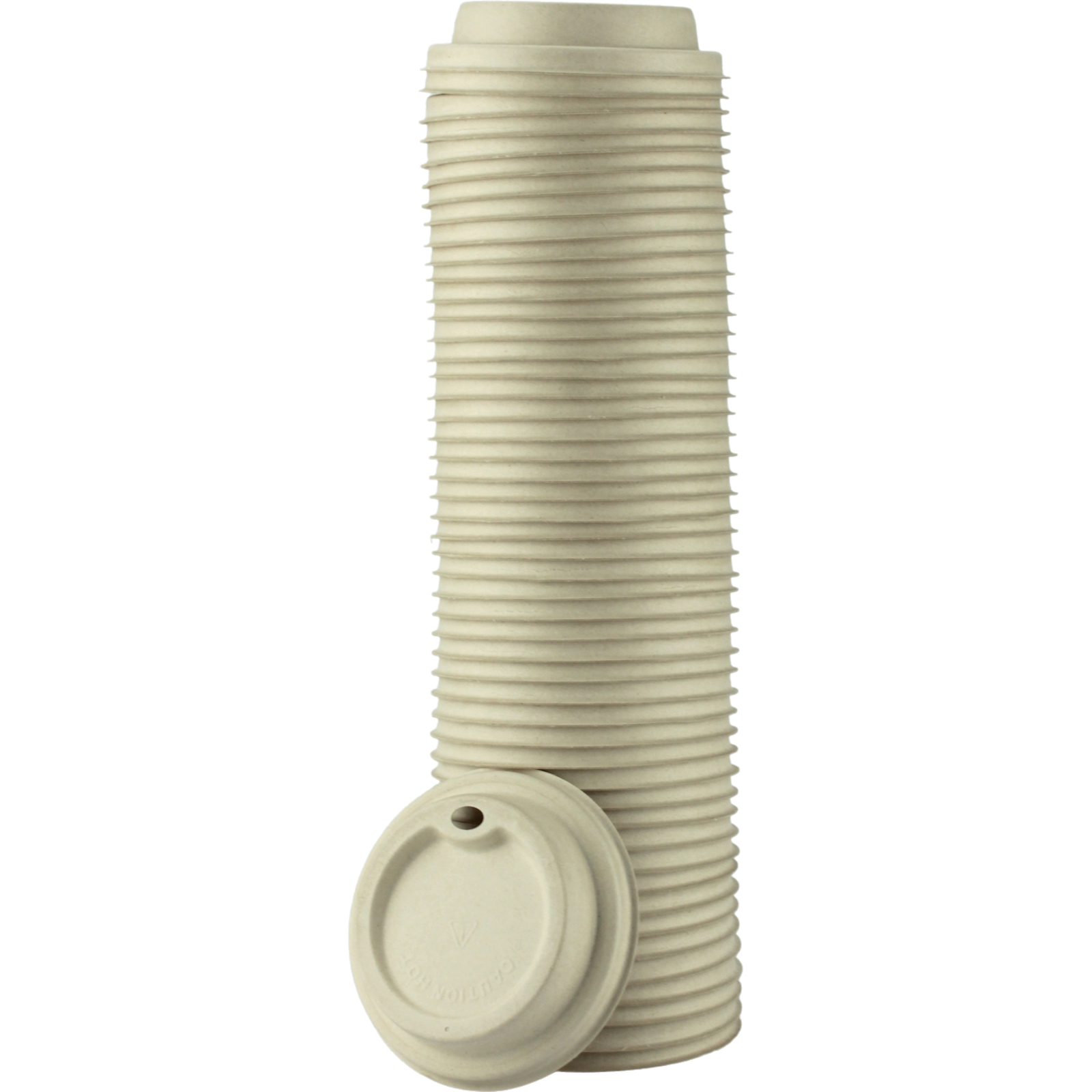 Natural Sugar Cane Coffee Cup Lids 350ml (Pack of 50)