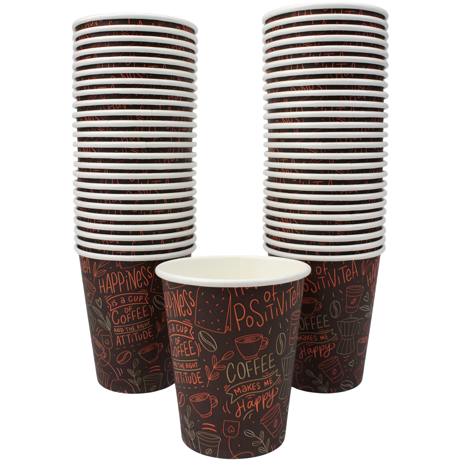 Cafe Coffee Cups Single Wall 250ml (Pack of 50) 