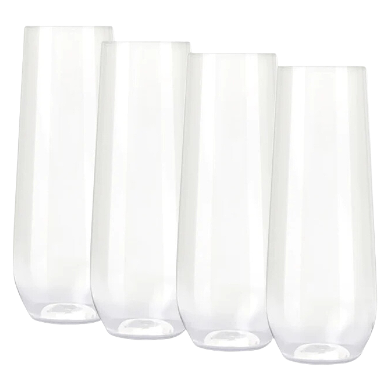 Clear Plastic Stemless Champagne Glasses 250ml (Pack of 4)  