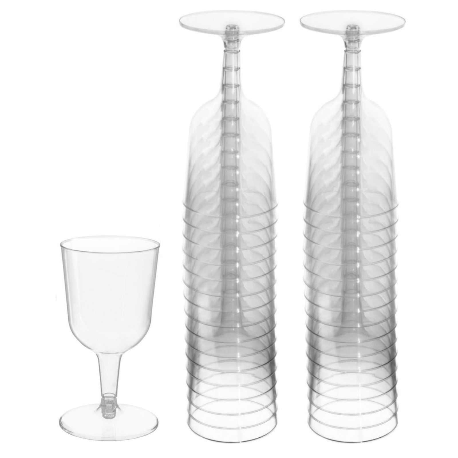Clear Plastic Wine Glasses (Value Pack of 32)