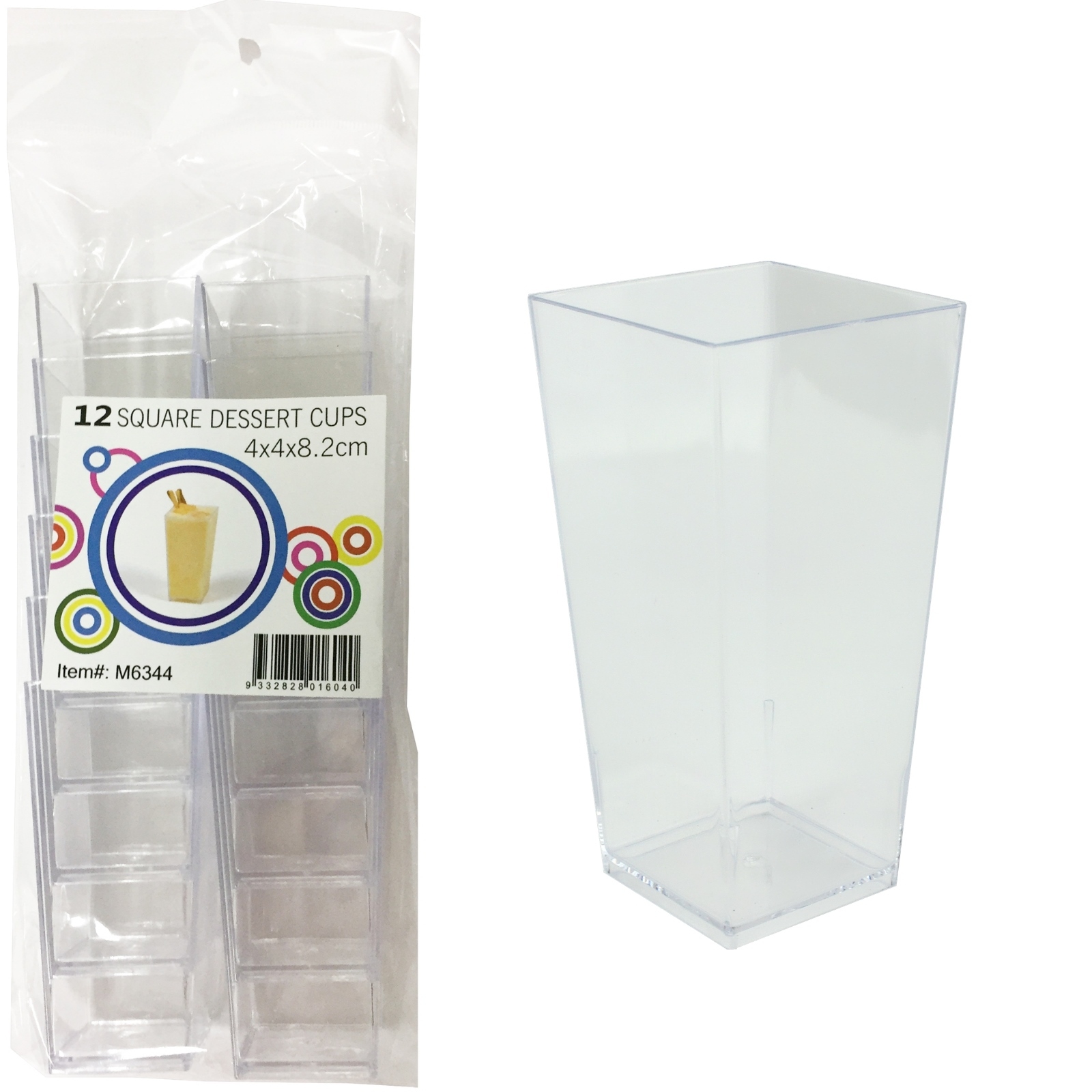 Mini Plastic Square Dessert Cups 100ml (Pack of 12)
