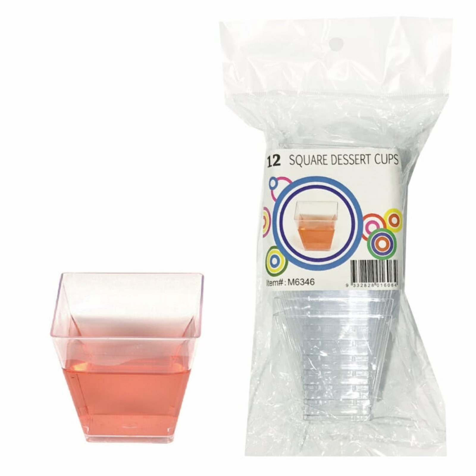Mini Plastic Square Dessert Cups 125ml (Pack of 12)