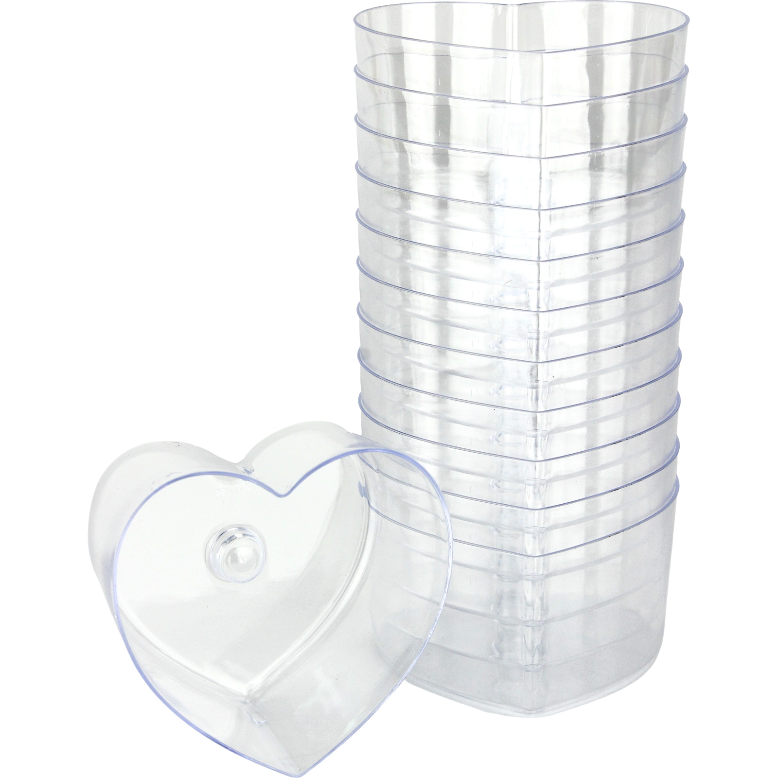 Mini Plastic Heart Dessert Cups 125ml (Pack of 12)