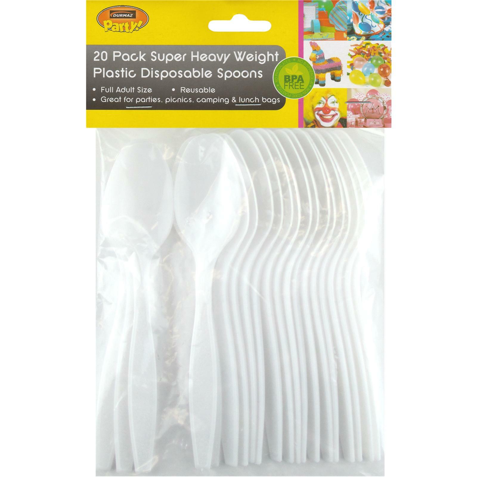 White Plastic Spoons (Pack of 20)