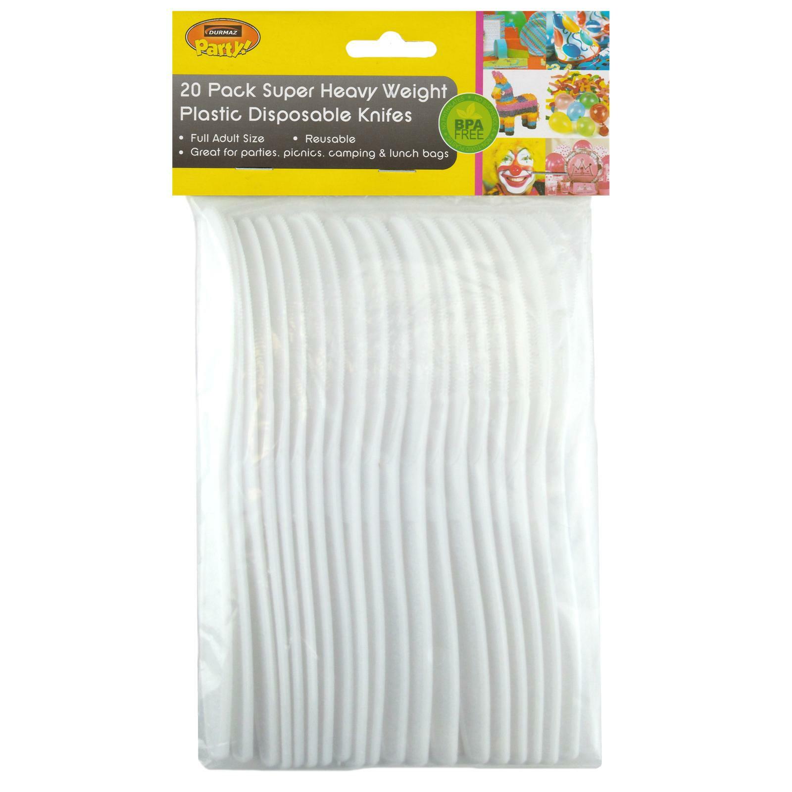 White Plastic Knives (Pack of 20)