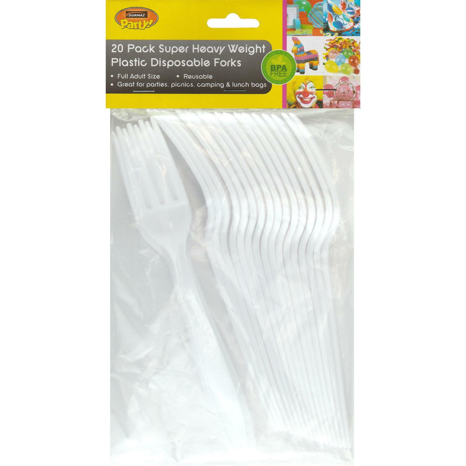 White Plastic Forks (Pack of 20)