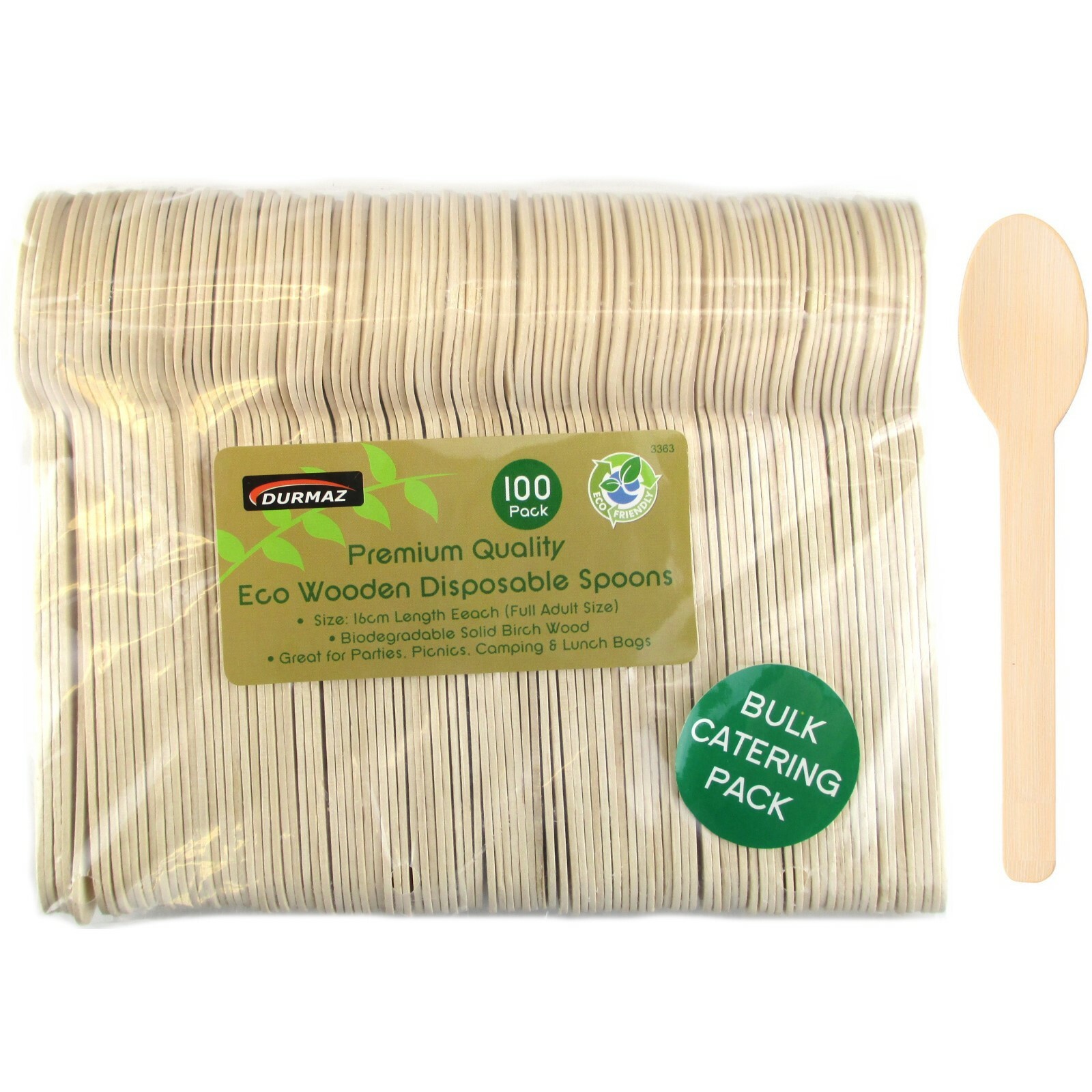 Eco Wooden Spoons (Bulk Pack of 100)