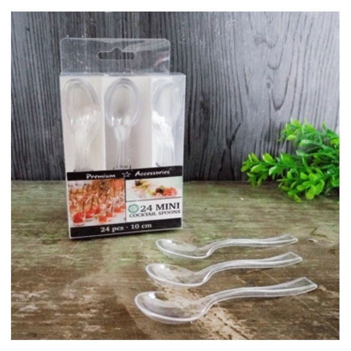 Mini Plastic Cocktail Spoons (Pack of 24)