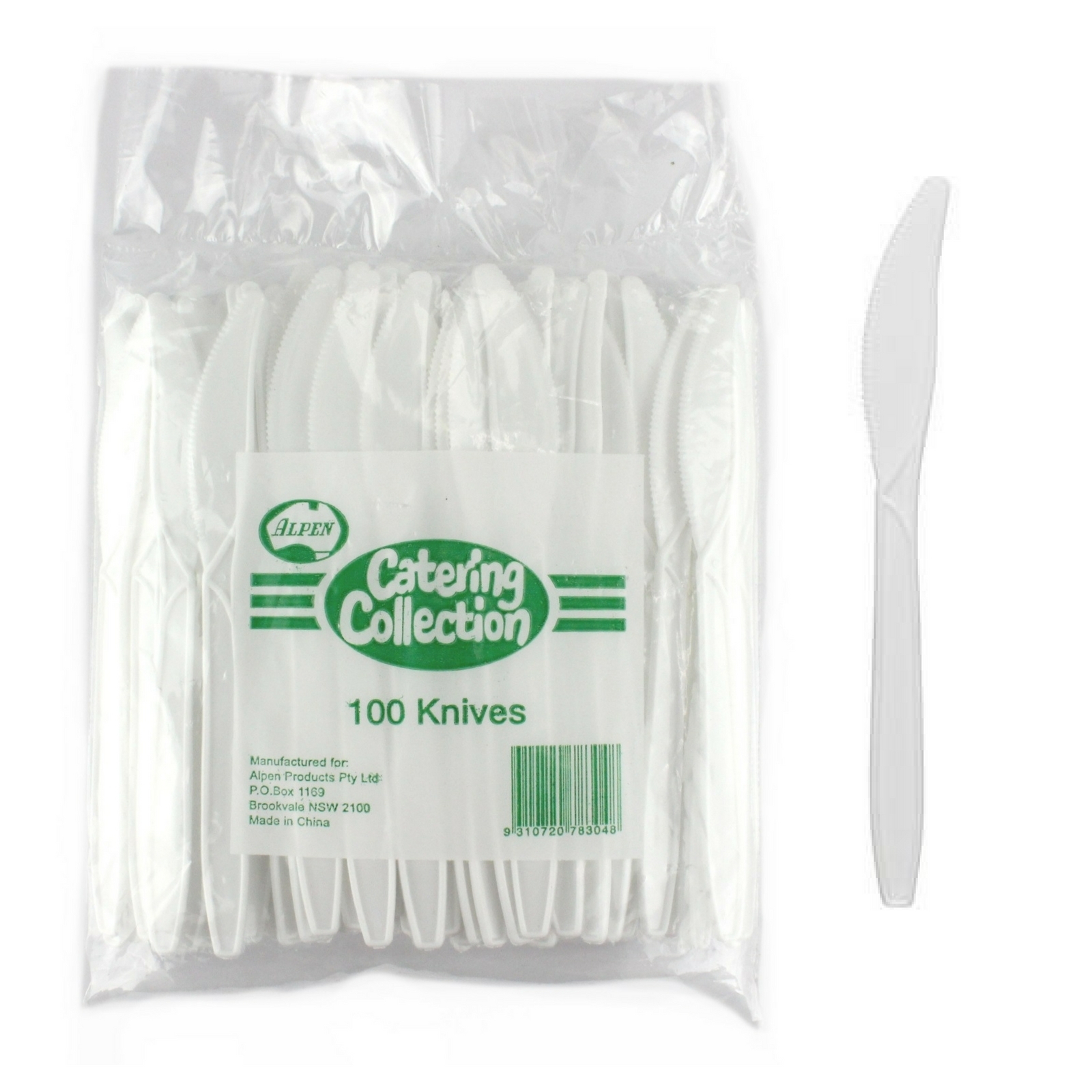 White Plastic Knives (Bulk Pack of 100)