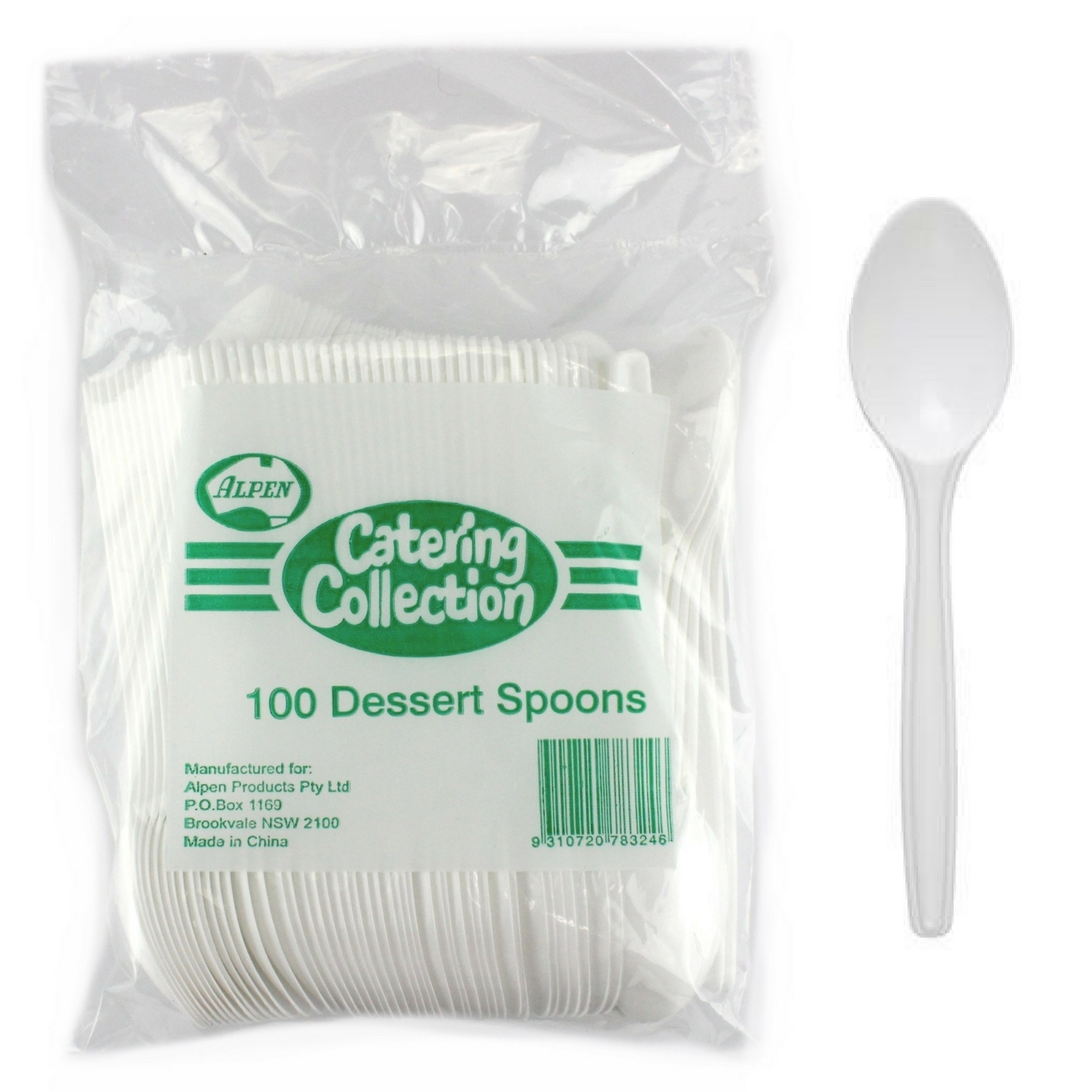 Small White Plastic Dessert Spoons (Bulk Pack of 100) Cutlery and