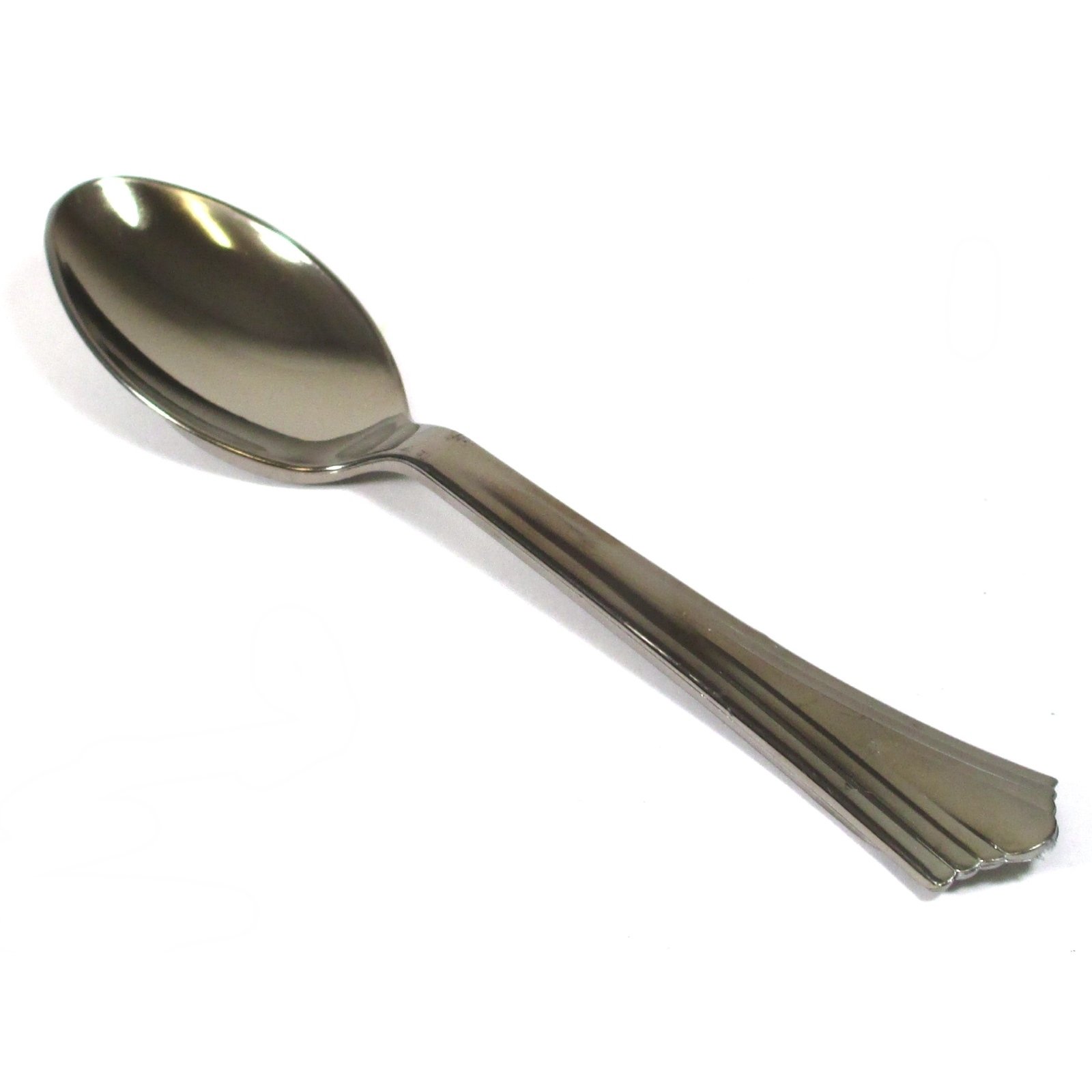 Stainless Steel Look Plastic Spoons (Pack of 40)
