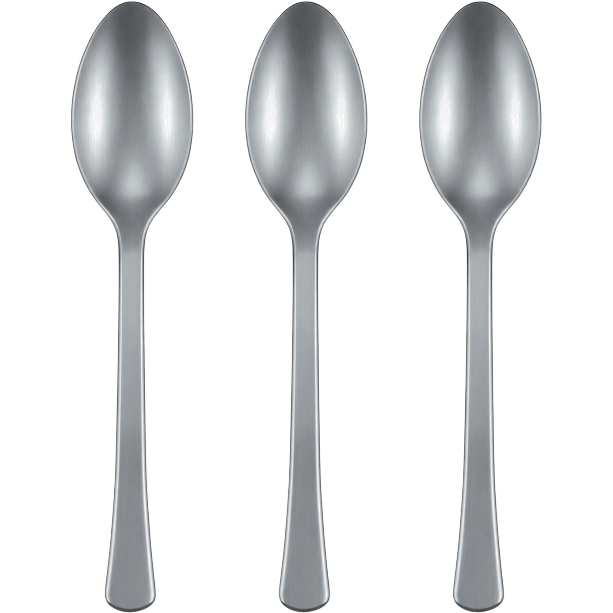 Stainless Steel Matte Look Flair Reusable Plastic Spoons (Pack of 50)