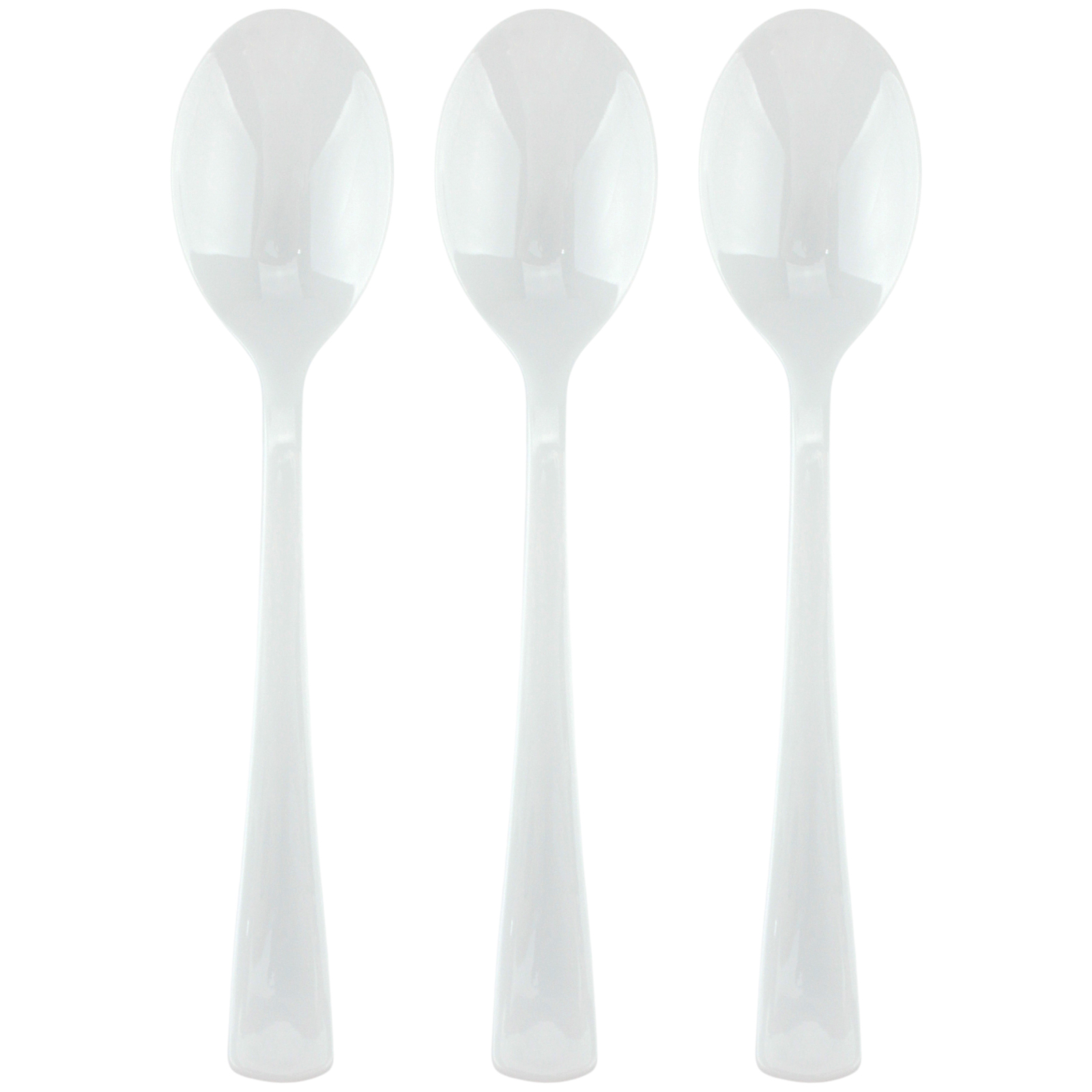 White Reusable Plastic Spoons (Pack of 20)