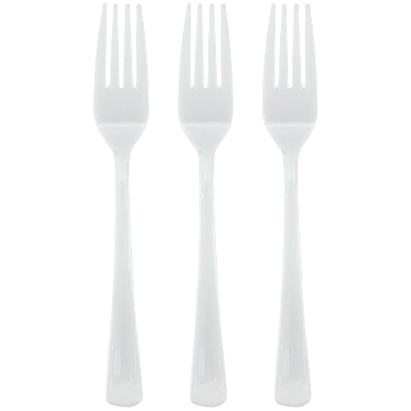 White Reusable Plastic Forks (Pack of 20)