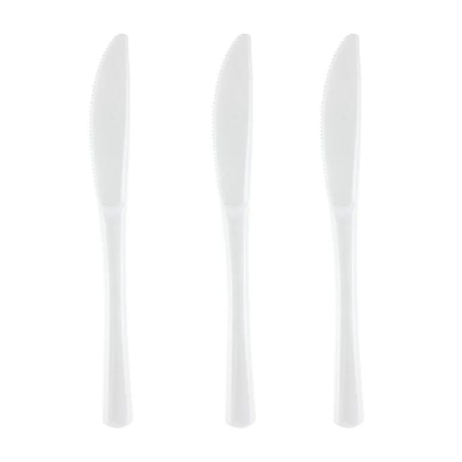 White Reusable Plastic Knives (Pack of 20)