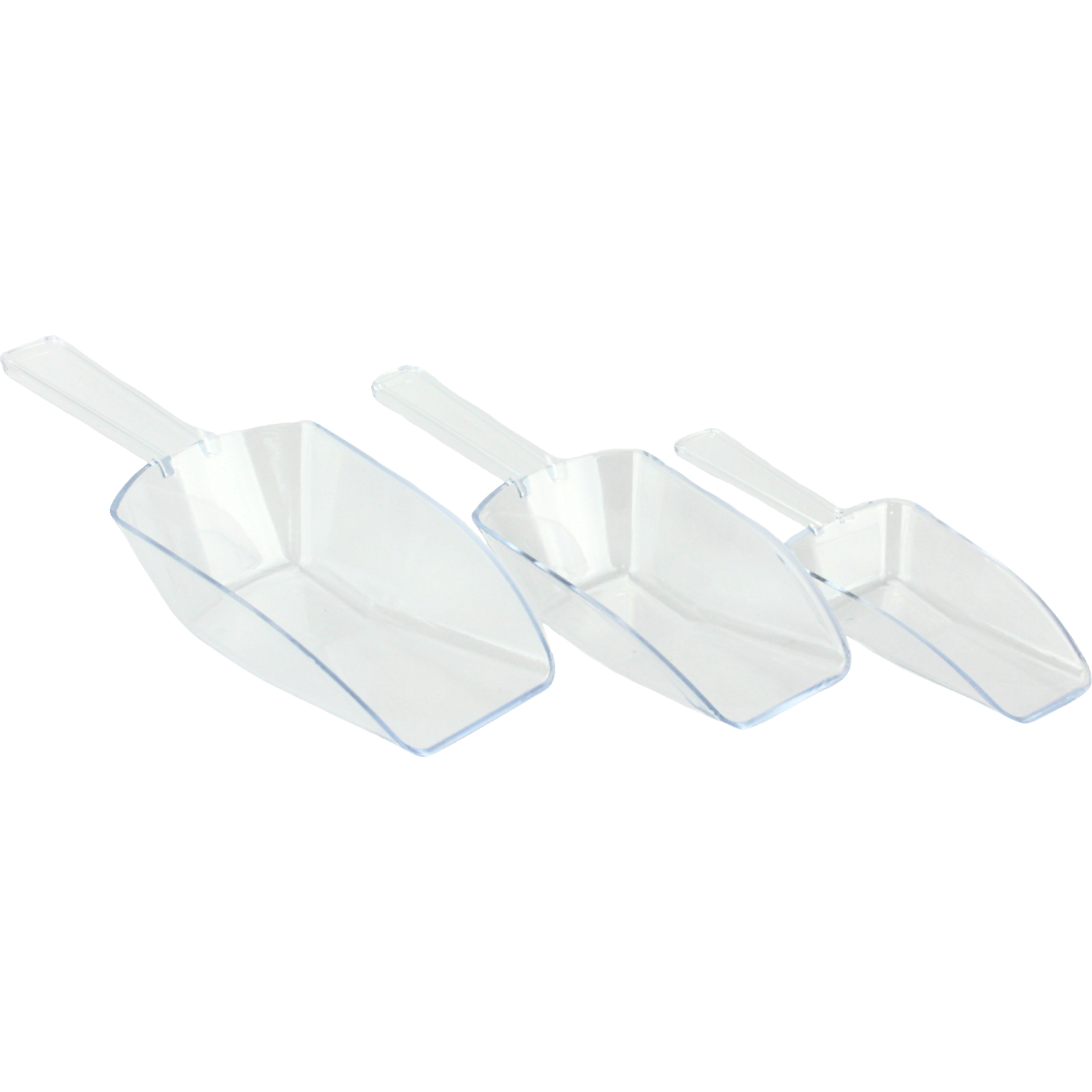 Clear Plastic Kitchen Scoops (Pack of 3)