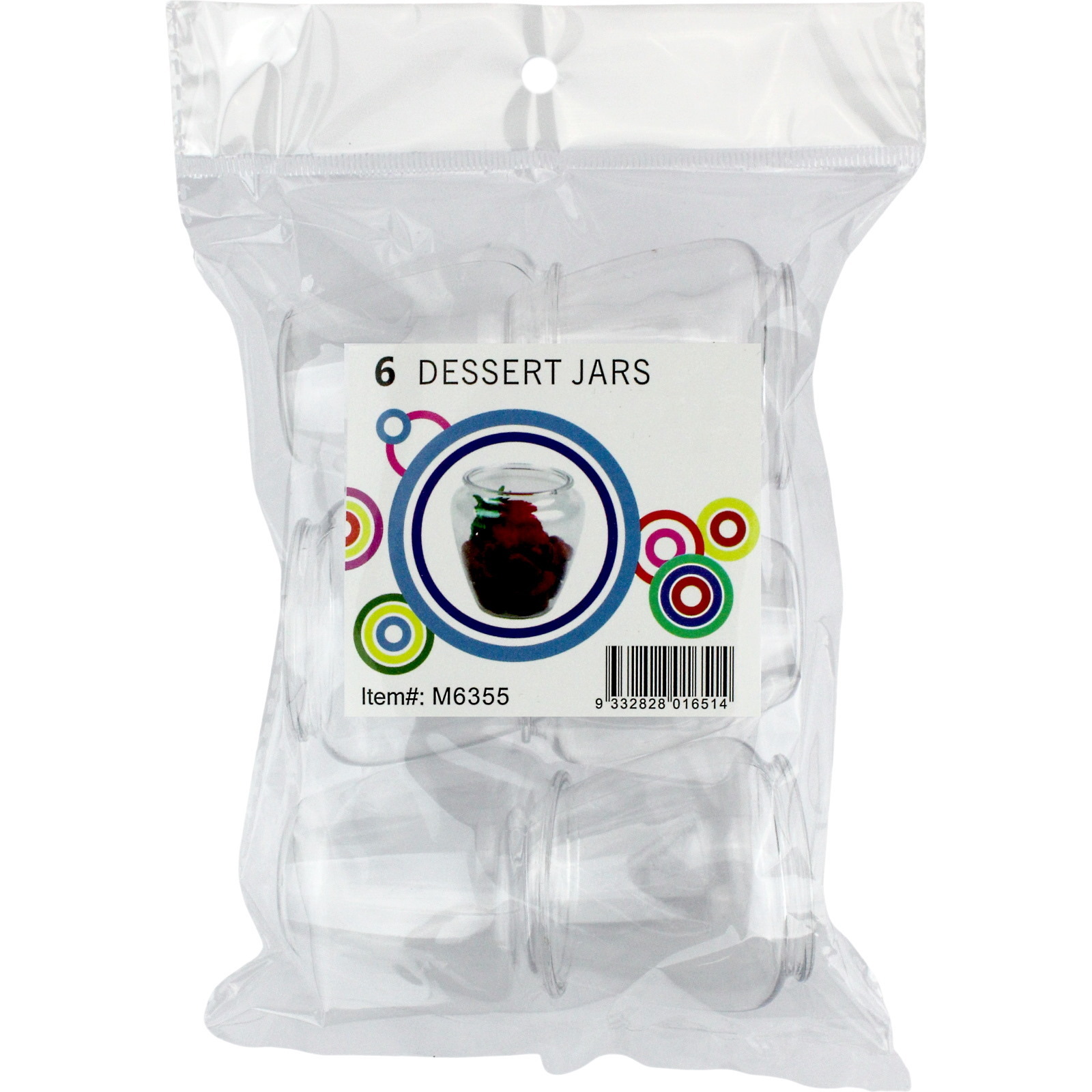 Mini Plastic Dessert Jars 5.7cm (Pack of 6) Discount Party Supplies