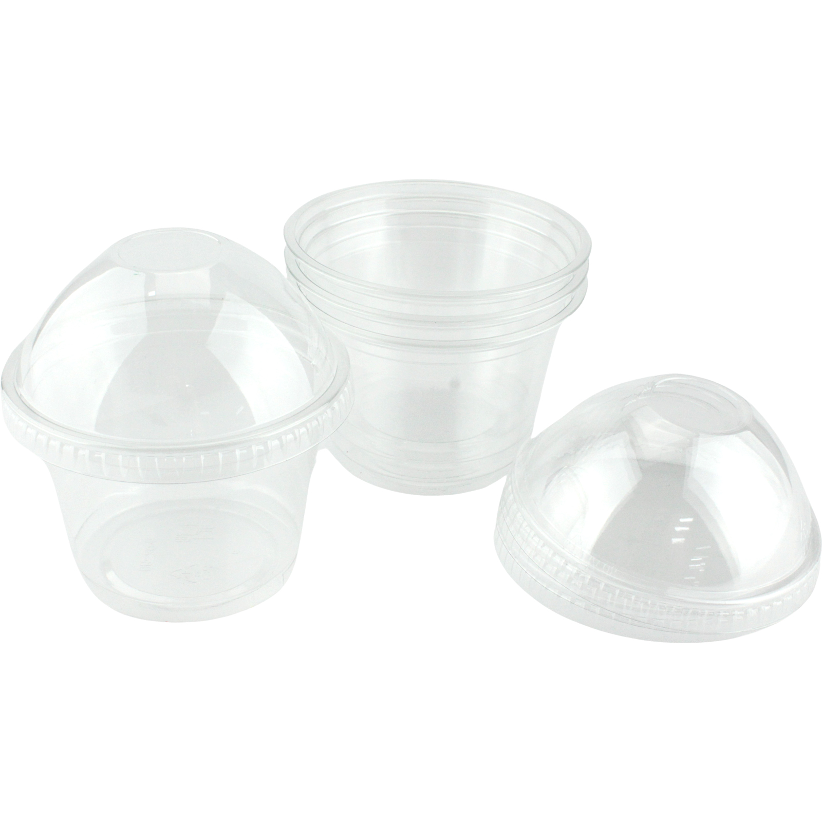 Clear Snack Cups With Dome Lids 260ml Pack of 4 Discount Party Supplies Discount Party Supplies