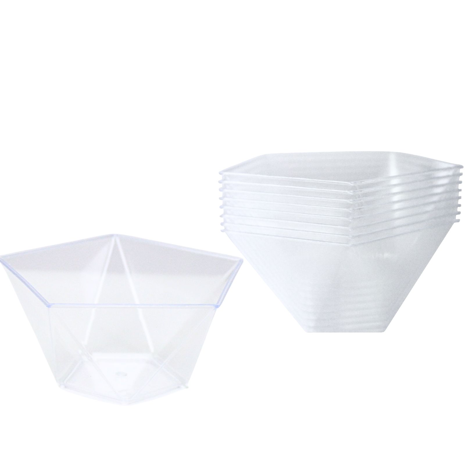 Mini Plastic Pentagon Dessert Cups (Pack of 8) - Discount Party Supplies