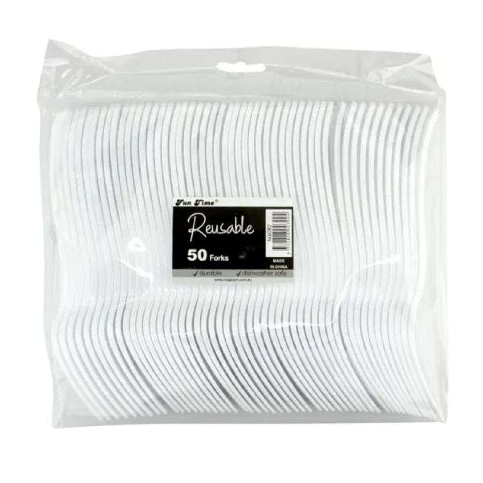 White Reusable Plastic Forks (Bulk Pack of 50) Discount Party Supplies Discount Party Supplies