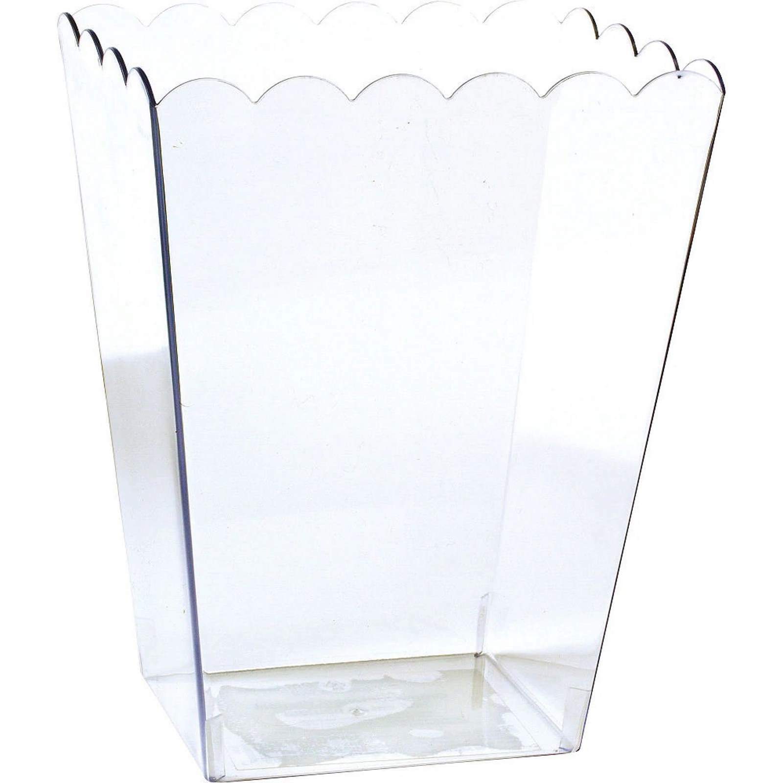 Large Clear Scalloped Plastic Container