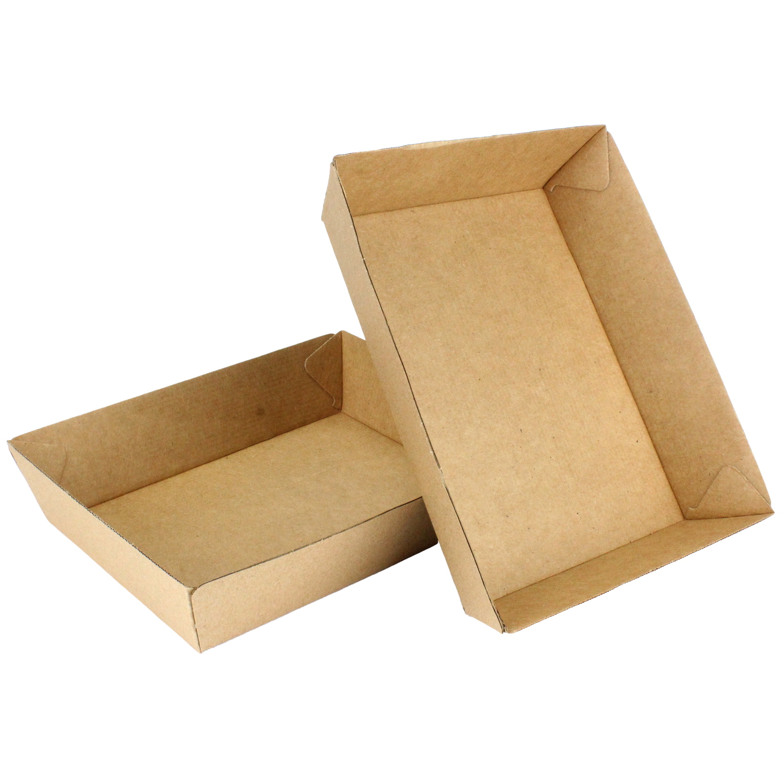 Brown Kraft Paper Food Trays 18cm x 13.6cm (Pack of 60)