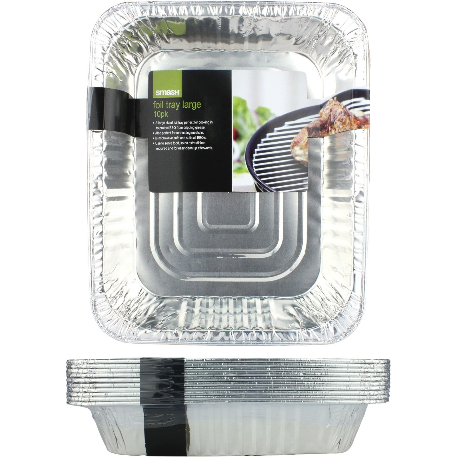 Large Foil Trays 33cm x 26cm x 5.5cm (Pack of 10)