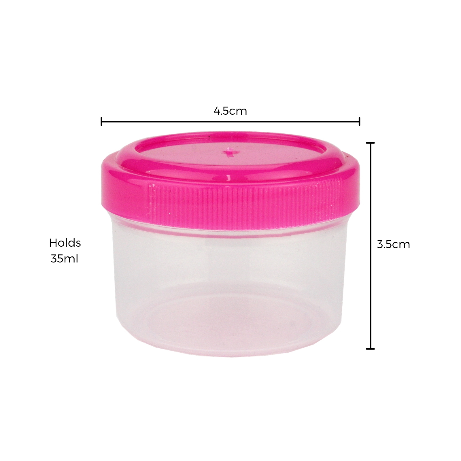 Mini Plastic Screw Top Dressing Containers (Pack of 6) Storage and