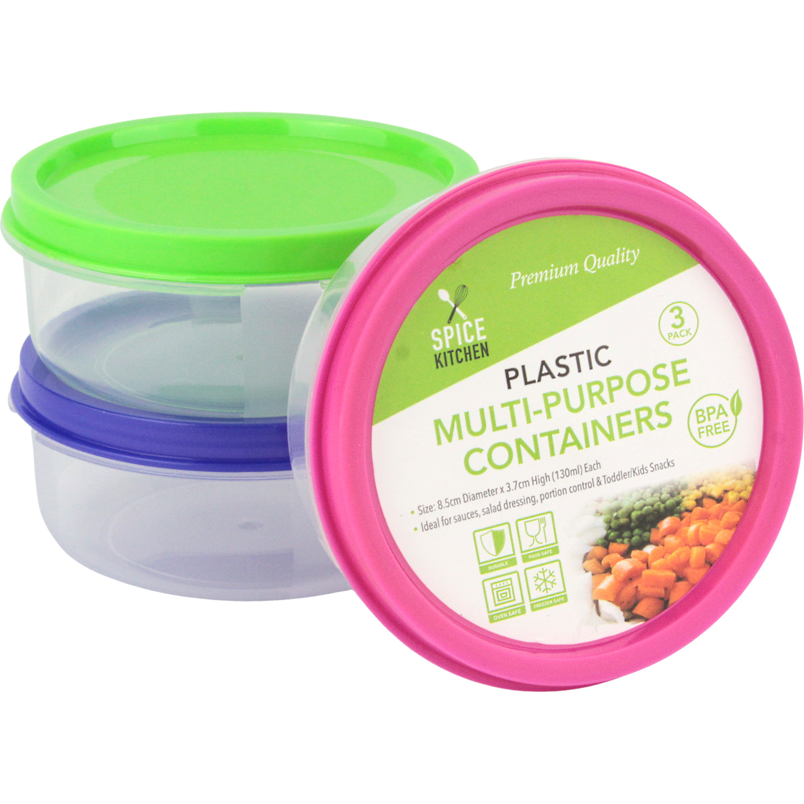 Round Multi-Purpose Containers (Pack of 3)