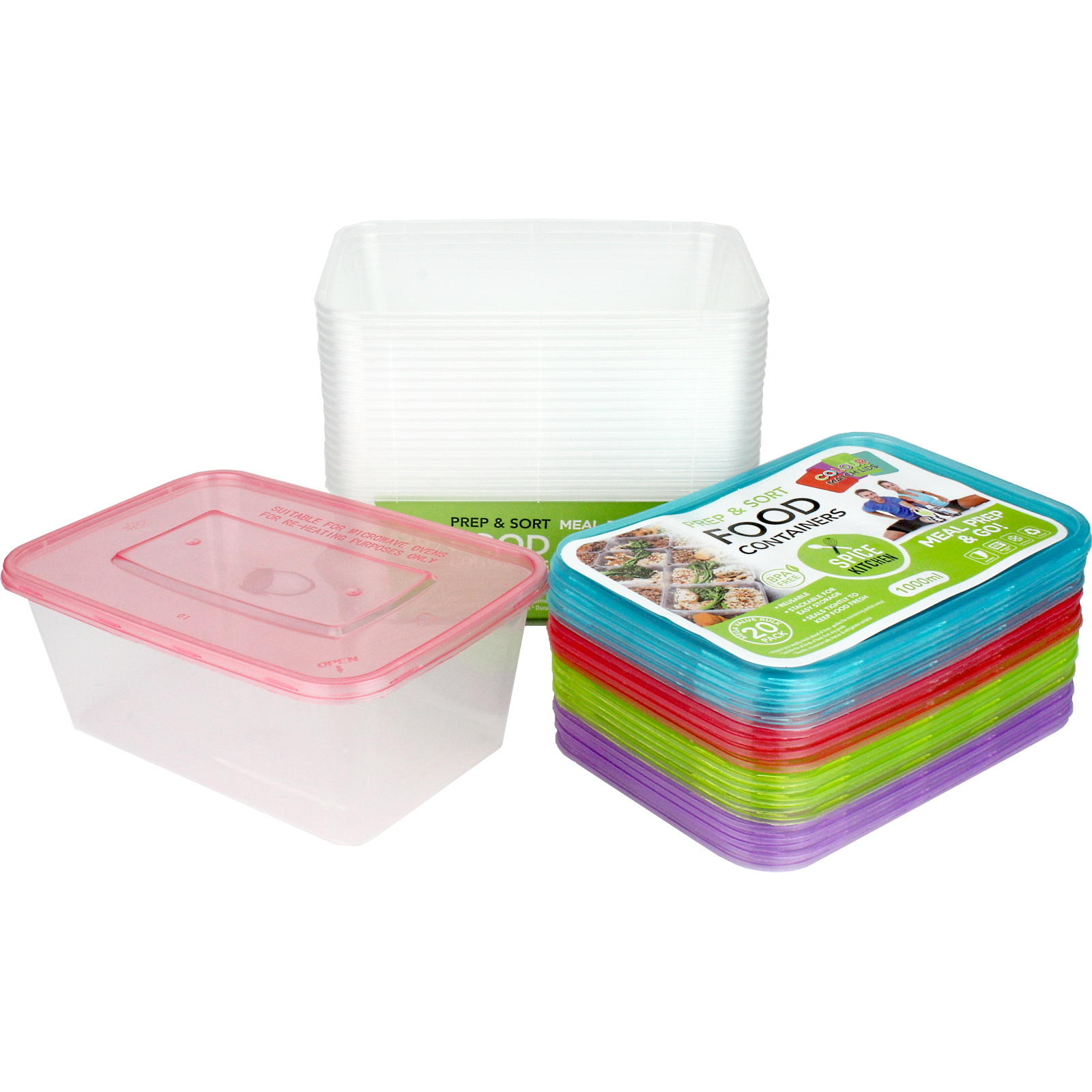 Prep & Sort Food Containers 1000ml (Pack of 20)