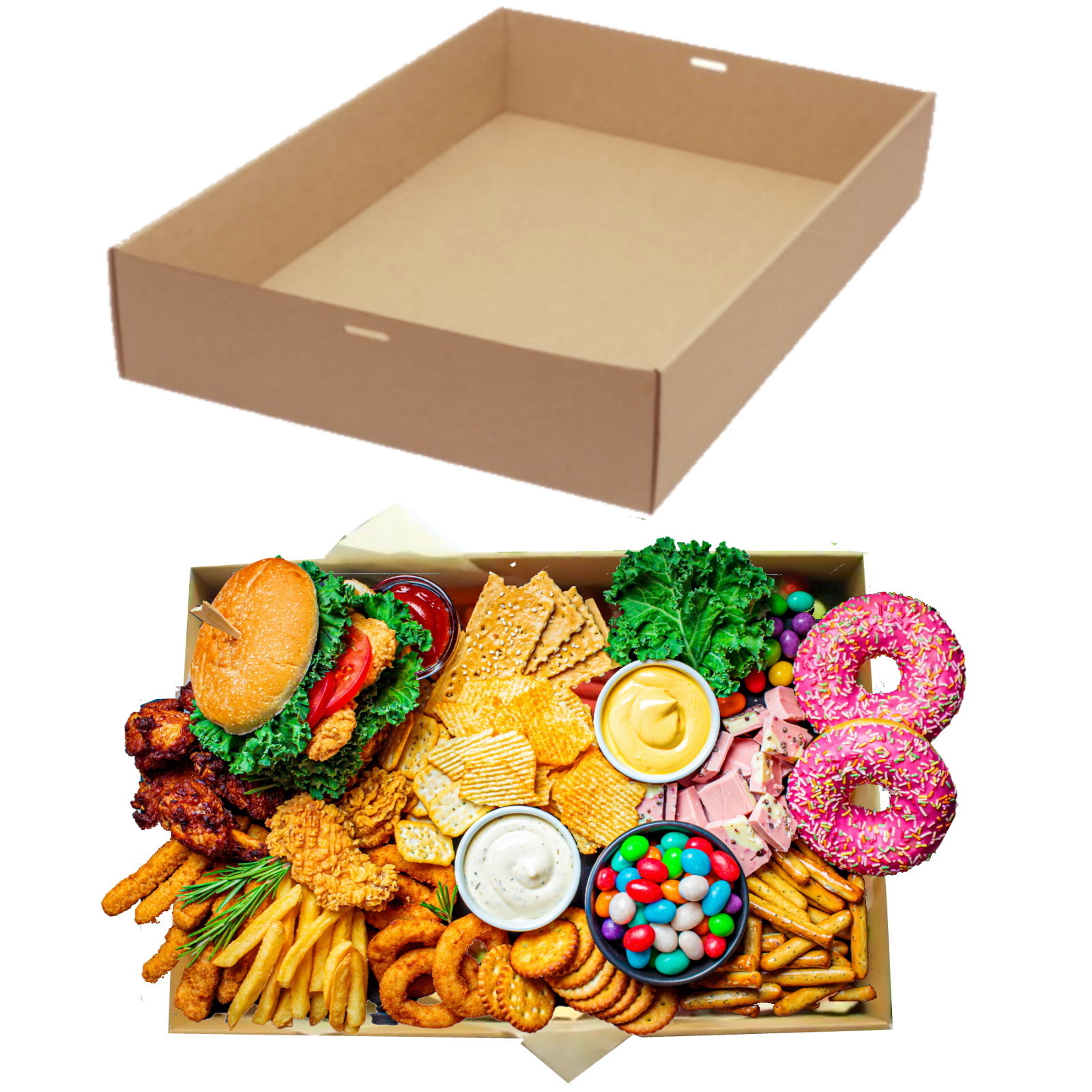 Cardboard Grazing Trays 45cm x 31cm x 8cm (Box of 100 Bases)