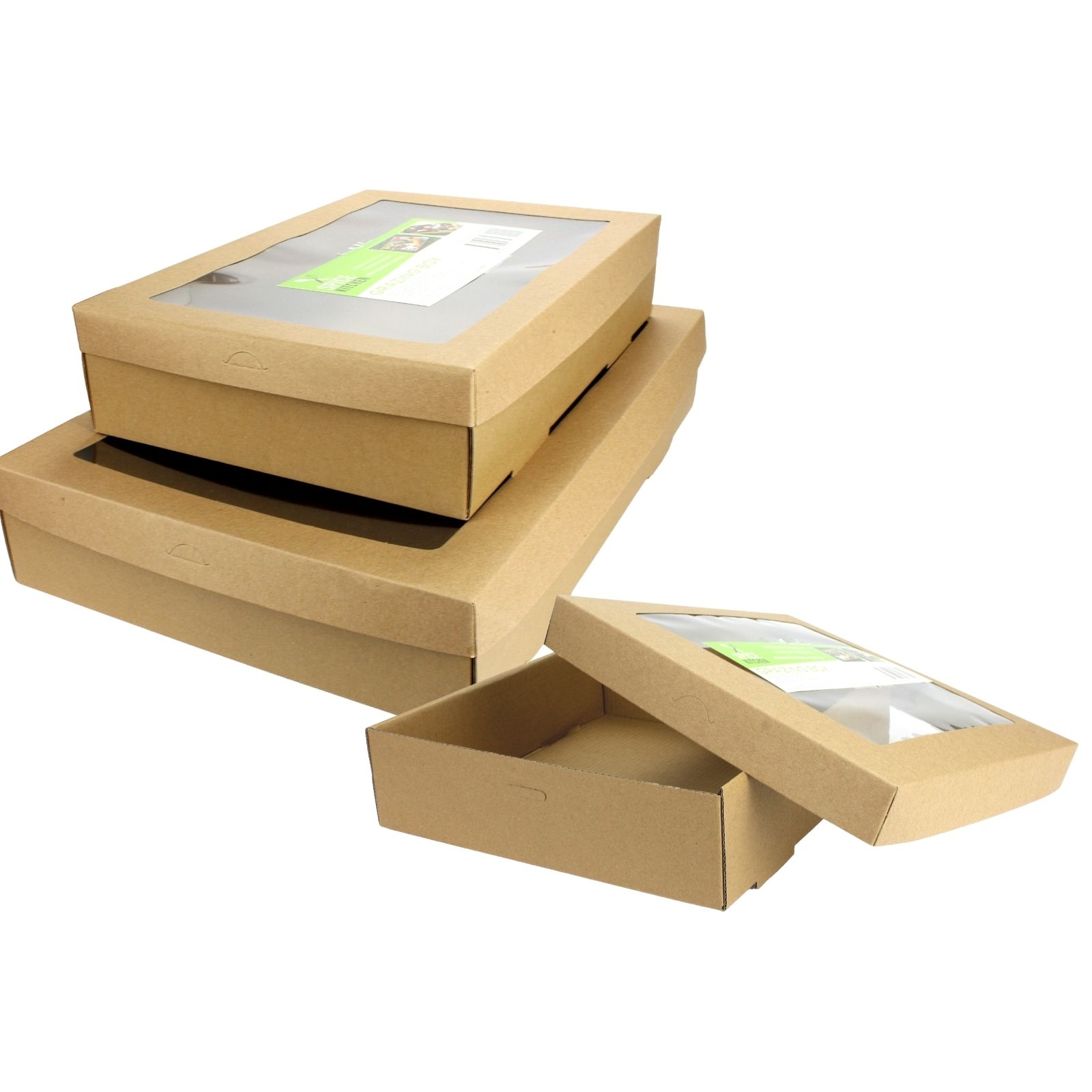 Brown Cardboard Grazing Boxes With Lids (Set of 3)