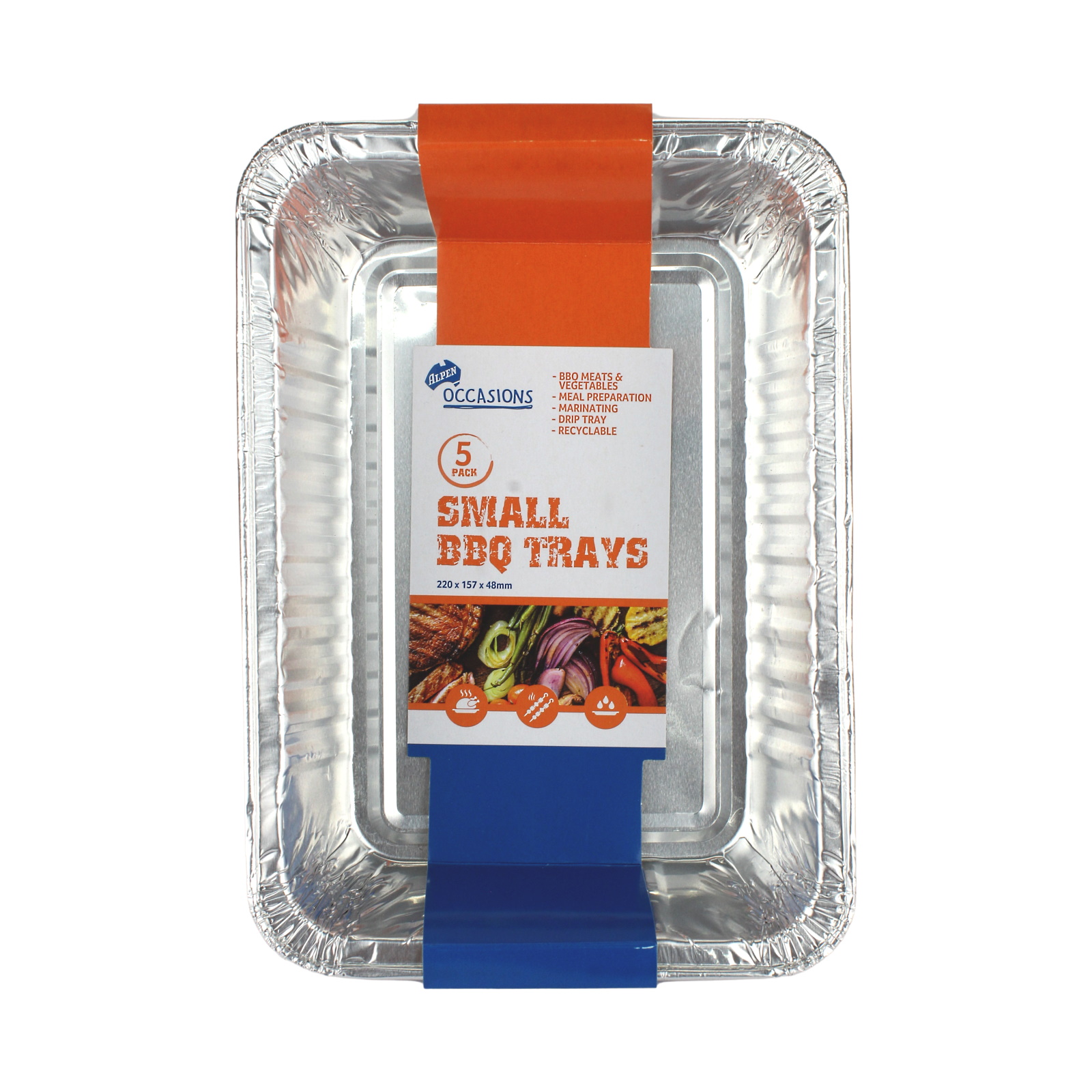 Foil Trays 22cm x 15.7cm x 4.8cm (Pack of 5)
