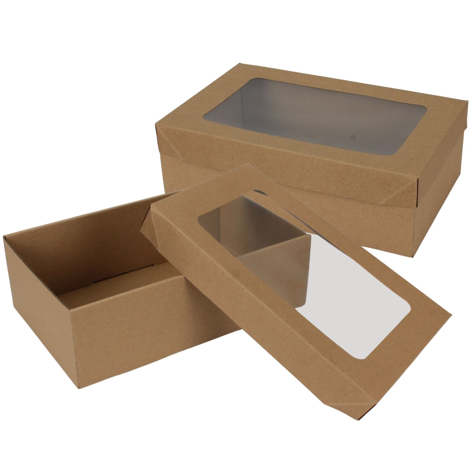Kraft Grazing Boxes with Lids 25cm x 16cm x 8cm (Pack of 2)