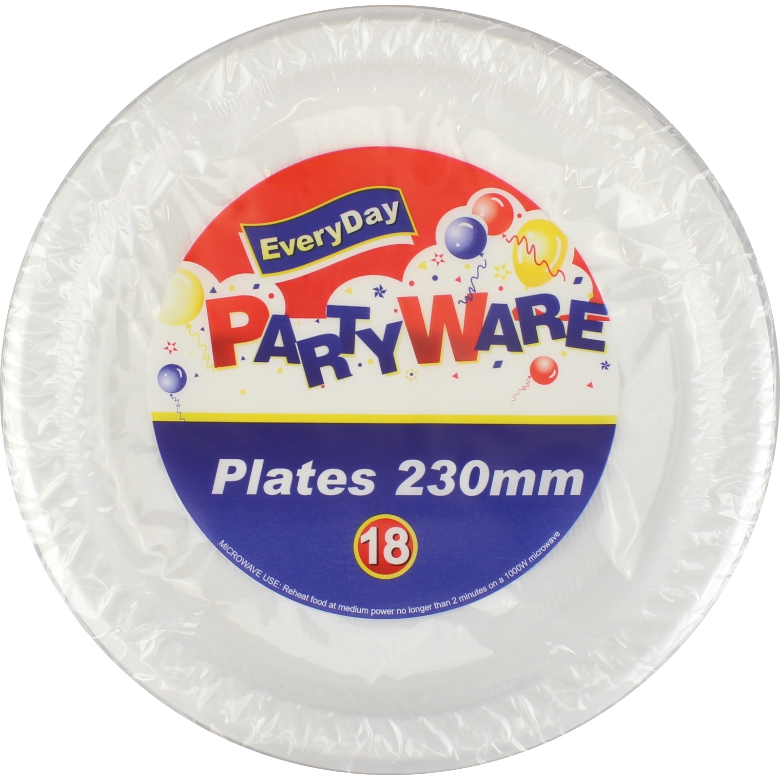 White Large Plastic Plates (Pack of 18)