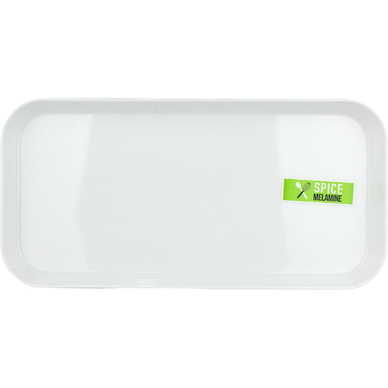White Rectangular Rounded Melamine Platter 31cm x 15cm