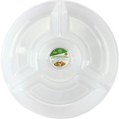 Clear Plastic Chip and Dip Platter 30cm 