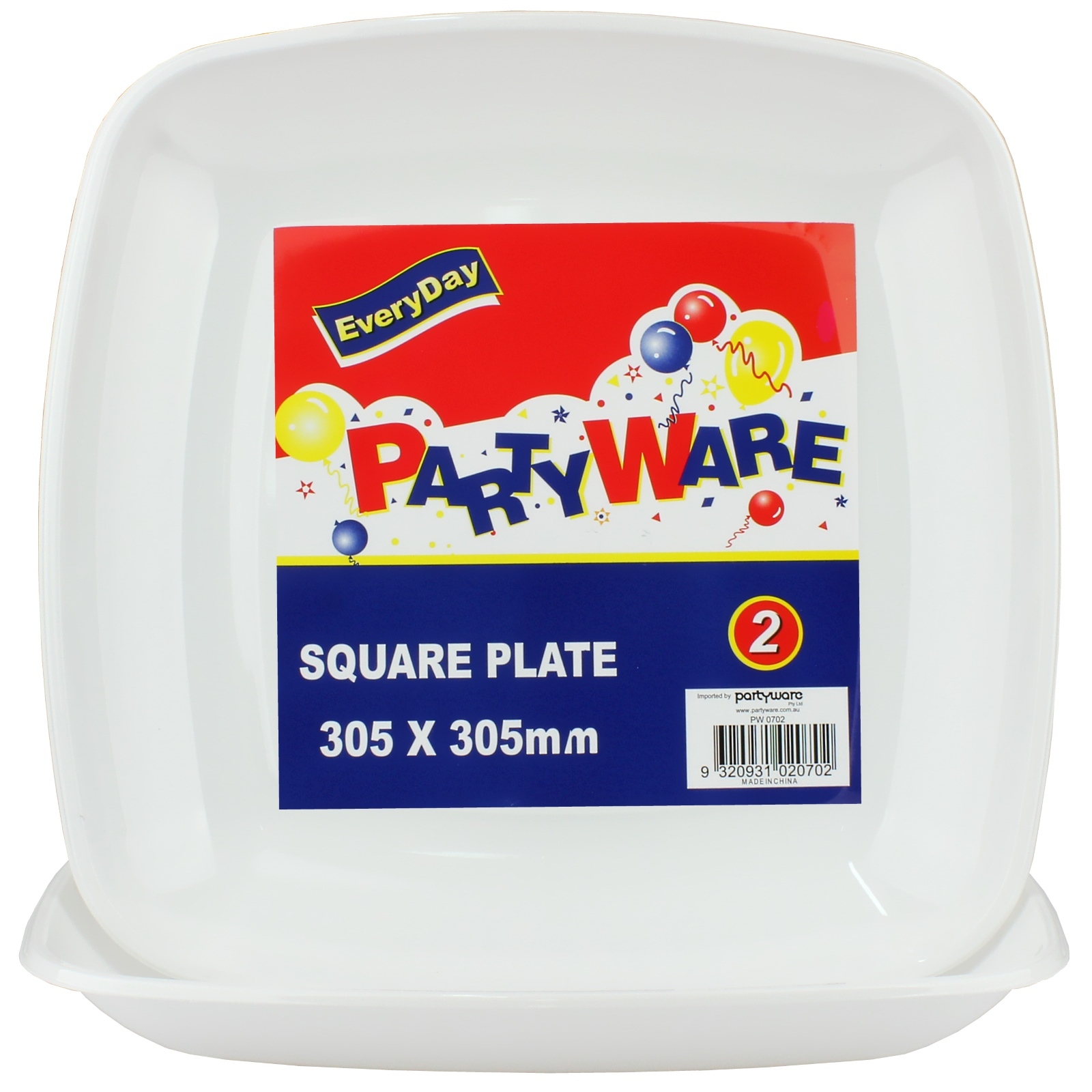 Square Plastic Serving Platters (Pack of 2)