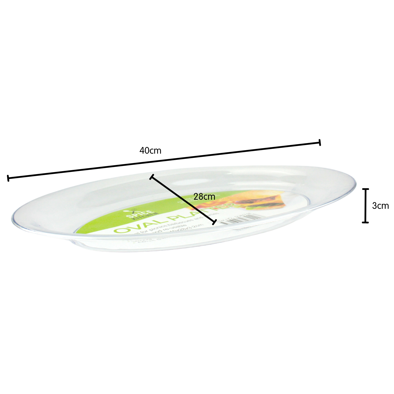 Clear Plastic Oval Platter 40cm Plates, Platters and Bowls Catering & Kitchen Party Food