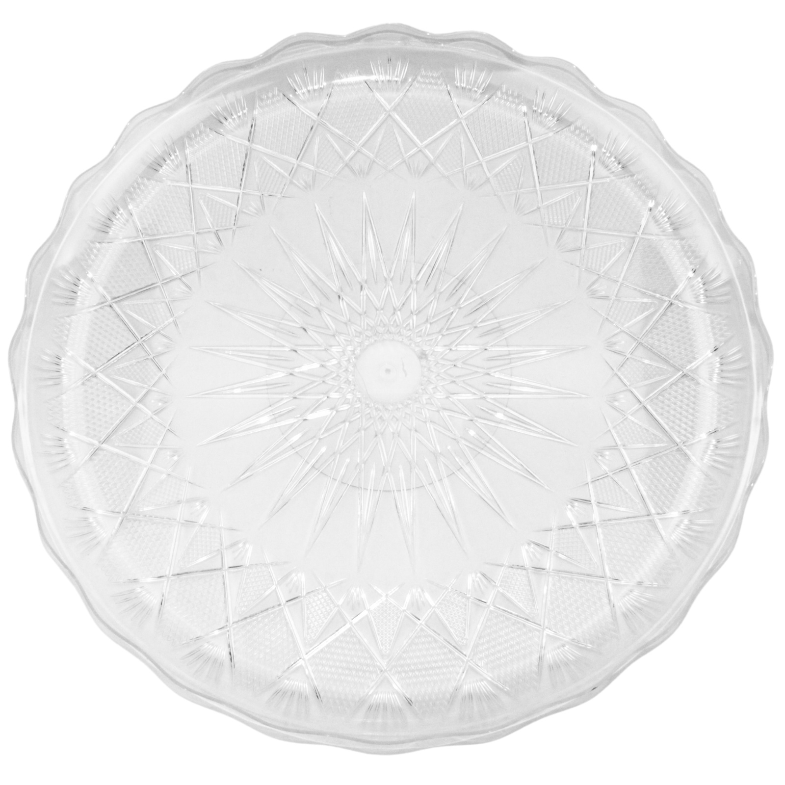 Clear Plastic Round Diamond Tray 30.5cm