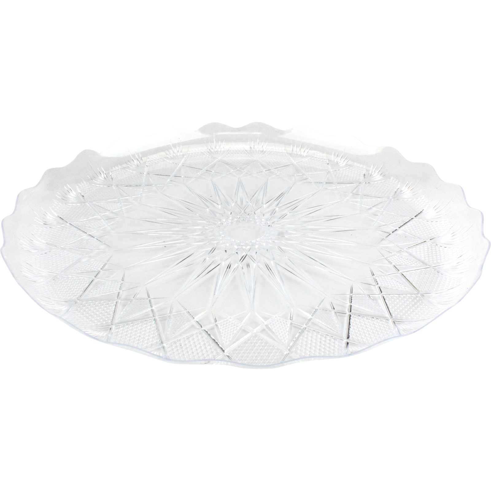 Clear Plastic Round Diamond Tray 36.5cm