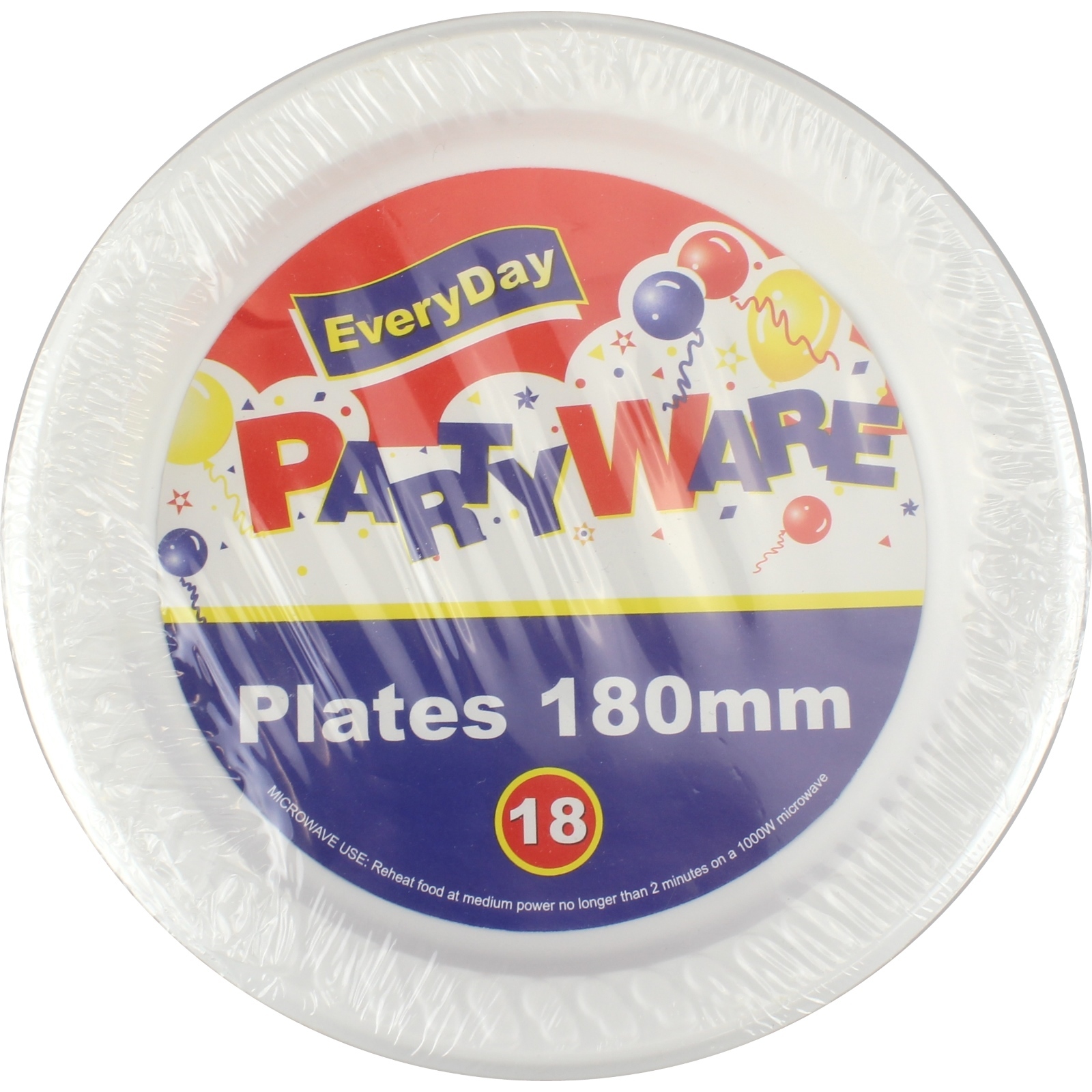 White Small Plastic Plates (Pack of 18)