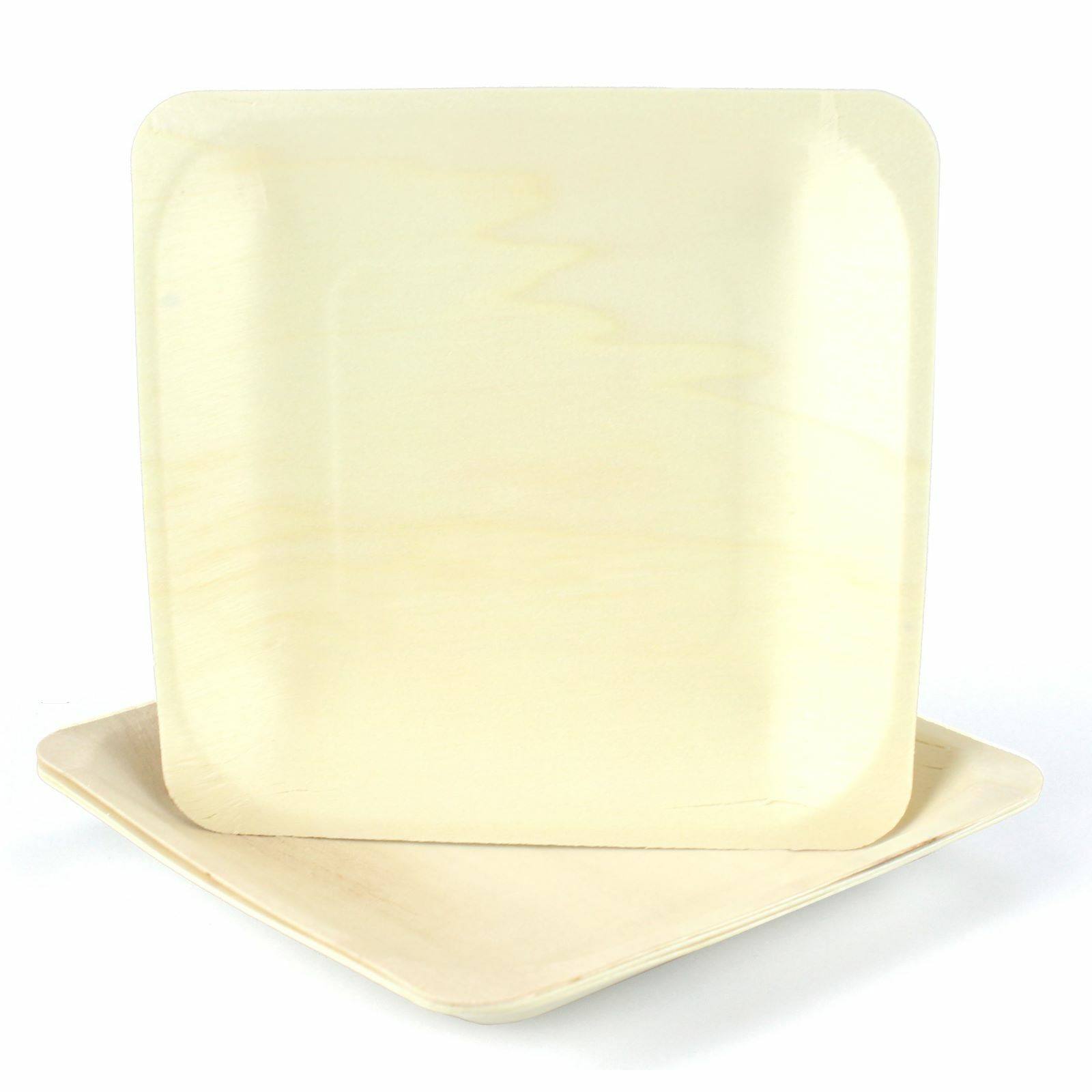 Small Square Wooden Plates (Pack of 4)