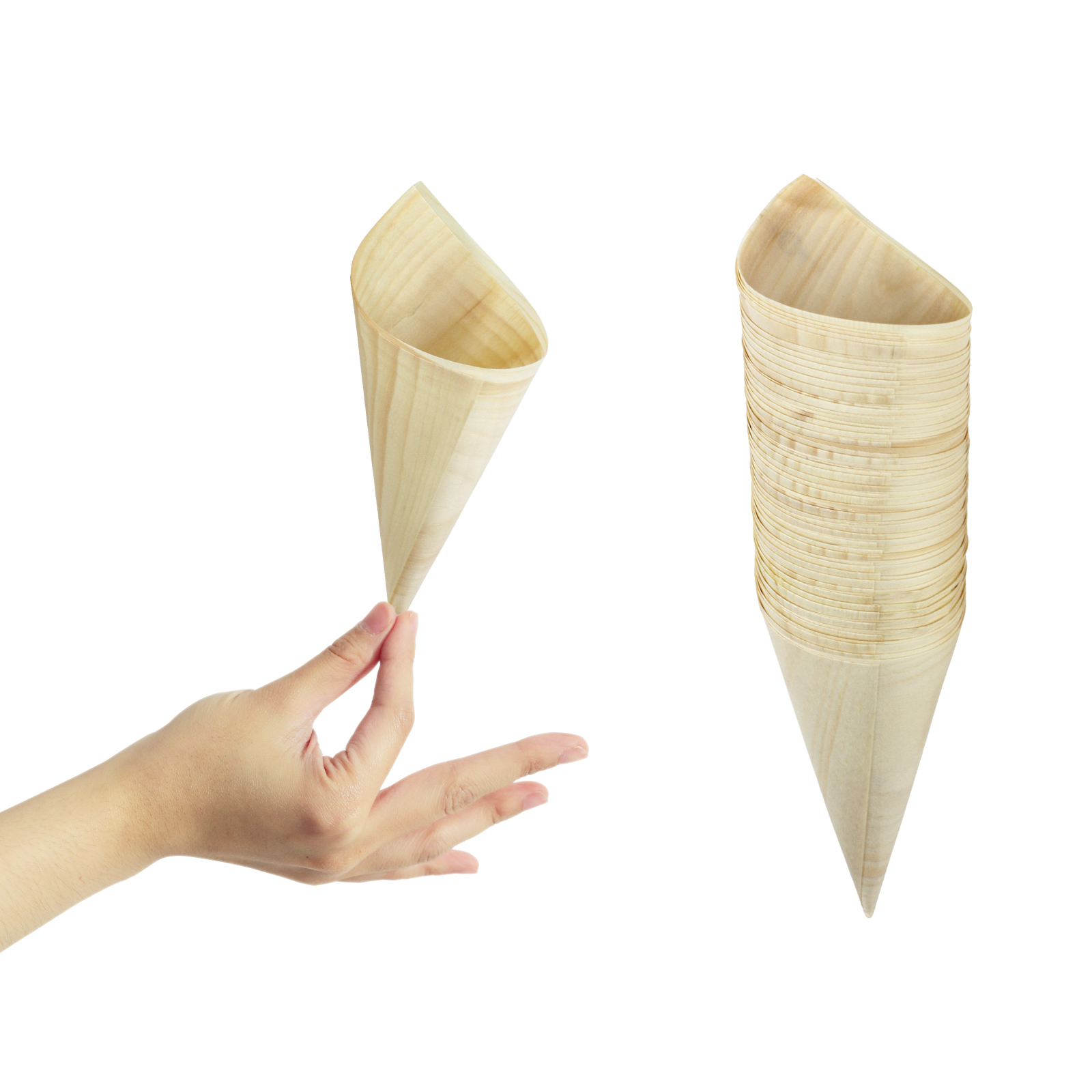 12.5cm Wooden Cones (Pack of 50)
